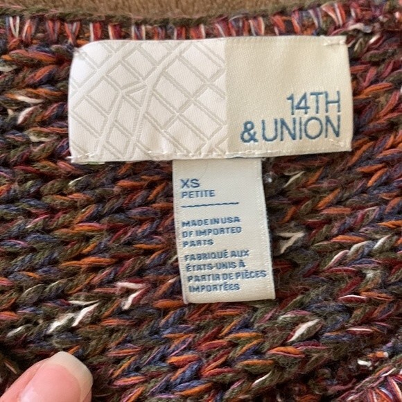 14th & Union Confetti Open Back Sweater Mauve Size XSMALL Petite - Picture 6 of 10